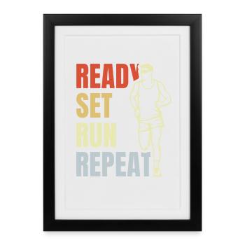 Répétition d’exécution prédéfinie - Affiche encadrée (27 × 37 cm) - noir - Devant