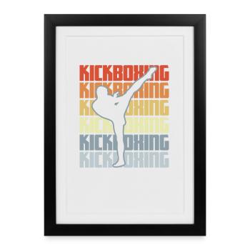 Vintage Kickboxing - Affiche encadrée (27 × 37 cm) - noir - Devant