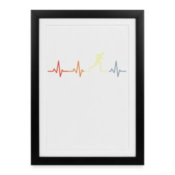 Jogger coeur palpitations look vintage - Affiche encadrée (27 × 37 cm) - noir - Devant