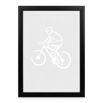 Funny mountain biker - Framed poster (27 × 37 cm) - black - Front