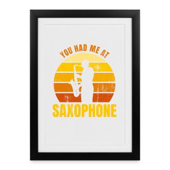 Tu m’as eu au saxophone - Affiche encadrée (27 × 37 cm) - noir - Devant