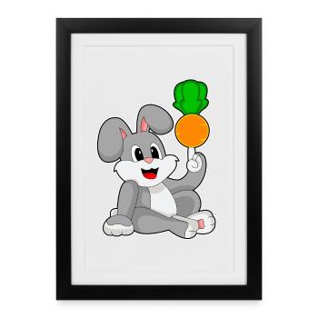 Carotte de lapin - Affiche encadrée (27 × 37 cm) - noir - Devant
