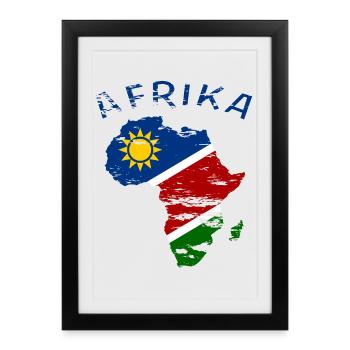 Namibie Carte de l’Afrique utilisée - Affiche encadrée (27 × 37 cm) - noir - Devant