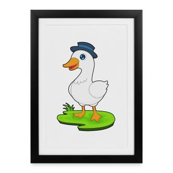 Chapeau de canard - Affiche encadrée (27 × 37 cm) - noir - Devant