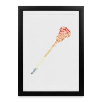 Croquis de bâton de crosse - Affiche encadrée (27 × 37 cm) - noir - Devant