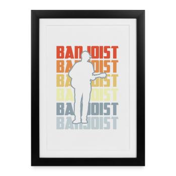 Joueurs de banjo vintage - Affiche encadrée (27 × 37 cm) - noir - Devant