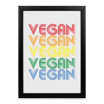 Rainbow VEGAN Statement - Framed poster (27 × 37 cm) - black - Front