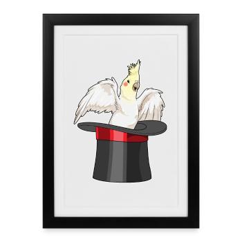 Parrot Wizard Cylindre - Affiche encadrée (27 × 37 cm) - noir - Devant