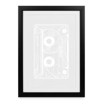 Cassette 90s Party 80s Retro Music Tape - Framed poster (27 × 37 cm) - black - Front