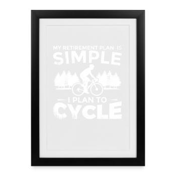 Retirement Cycling - Framed poster (27 × 37 cm) - black - Front