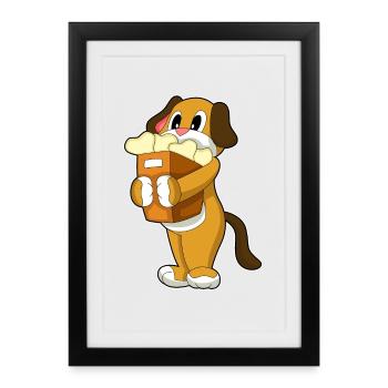 Os de chien - Affiche encadrée (27 × 37 cm) - noir - Devant