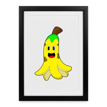 Poulpe Banane - Affiche encadrée (27 × 37 cm) - noir - Devant