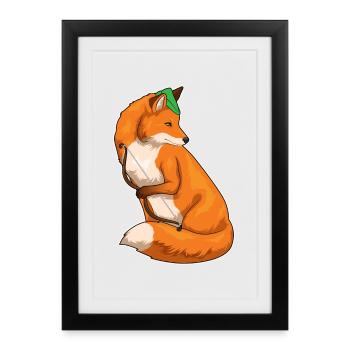 Fuchs Bogenschütze Bogen - Gerahmtes Poster (27 × 37 cm) - Schwarz - Vorne