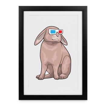 Rabbit Glasses - Framed poster (27 × 37 cm) - black - Front