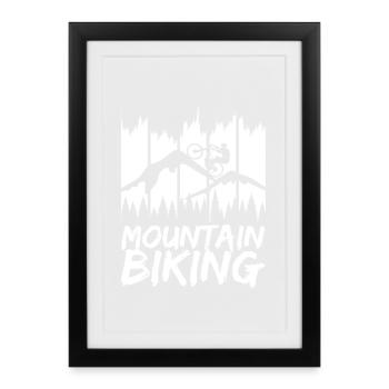Vélo de montagne amusant - Affiche encadrée (27 × 37 cm) - noir - Devant