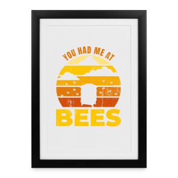Tu m’as eu aux abeilles - Affiche encadrée (27 × 37 cm) - noir - Devant