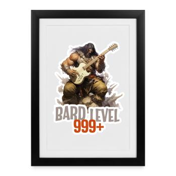 Barde Niveau 999 – Conception de RPG Metal Ork - Affiche encadrée (27 × 37 cm) - noir - Devant
