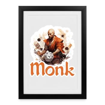 You play a monk in a role-playing game? Perfect - Framed poster (27 × 37 cm) - black - Front