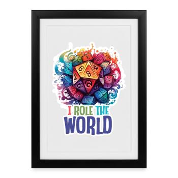 I Role the World – Conception de Jeux de Rôle Fantastique - Affiche encadrée (27 × 37 cm) - noir - Devant