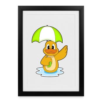 Parapluie de canard - Affiche encadrée (27 × 37 cm) - noir - Devant