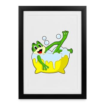 Baignoire de bain de grenouille - Affiche encadrée (27 × 37 cm) - noir - Devant