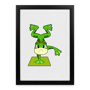 Gymnastique d’entraînement sur le poirier de grenouille - Affiche encadrée (27 × 37 cm) - noir - Devant