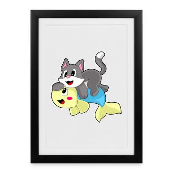 Poisson-chat - Affiche encadrée (27 × 37 cm) - noir - Devant
