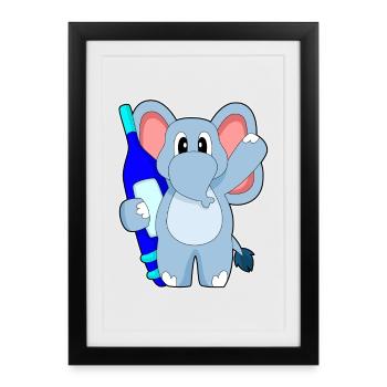 Thermomètre clinique pour éléphants - Affiche encadrée (27 × 37 cm) - noir - Devant