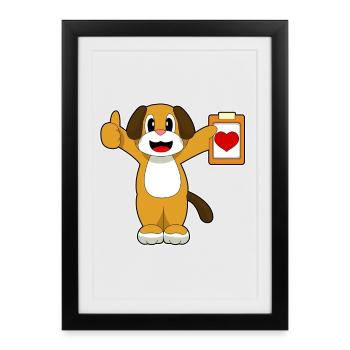 Coeur de chien - Affiche encadrée (27 × 37 cm) - noir - Devant