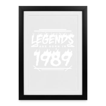 1989 - Né en 1989 - Construit en 1989 - Affiche encadrée (27 × 37 cm) - noir - Devant