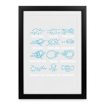 Sailing, sailboat, sailing knots, knotting - Framed poster (27 × 37 cm) - black - Front