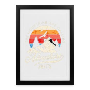 mountain, hiking, adventurer - Framed poster (27 × 37 cm) - black - Front