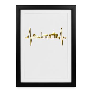 Rome Colosseum Heartbeat Roma Skyline Rome Italy - Framed poster (27 × 37 cm) - black - Front