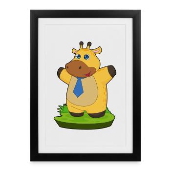 Giraffe Tie - Framed poster (27 × 37 cm) - black - Front