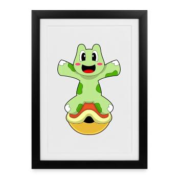 Turtle without shell - Framed poster (27 × 37 cm) - black - Front