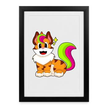 Licorne tigre - Affiche encadrée (27 × 37 cm) - noir - Devant