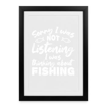 Slogan de pêche - Affiche encadrée (27 × 37 cm) - noir - Devant