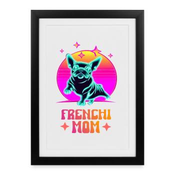 Maman Frenchie - Affiche encadrée (27 × 37 cm) - noir - Devant