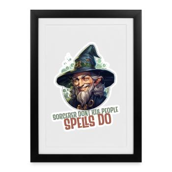Chemise Magician of Chaos Fantasy RPG - Affiche encadrée (27 × 37 cm) - noir - Devant