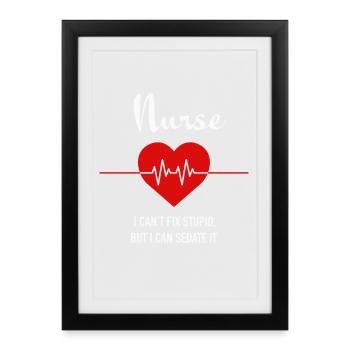 Infirmier - Affiche encadrée (27 × 37 cm) - noir - Devant