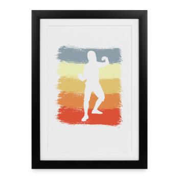 Fencer vintage look - Framed poster (27 × 37 cm) - black - Front