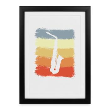 Vintage Saxophone - Framed poster (27 × 37 cm) - black - Front