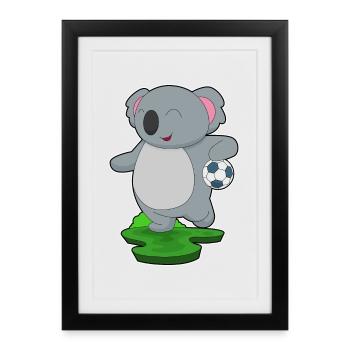 Koala Handballspieler Handball - Gerahmtes Poster (27 × 37 cm) - Schwarz - Vorne