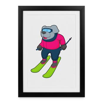 Dog Skier Ski Winter Sports - Framed poster (27 × 37 cm) - black - Front