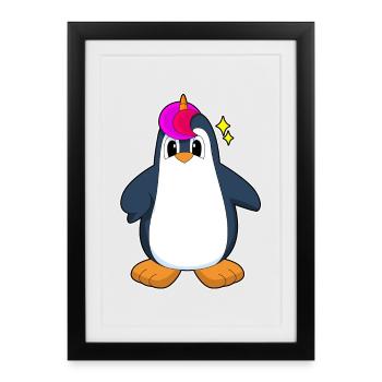 Licorne pingouin - Affiche encadrée (27 × 37 cm) - noir - Devant