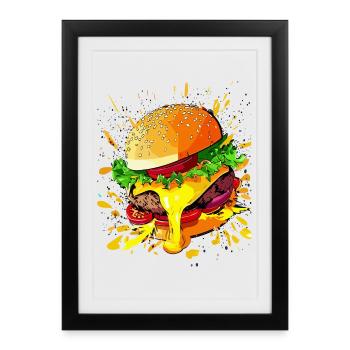 Extra Cheese Burgers Cheeseburgers - Framed poster (27 × 37 cm) - black - Front