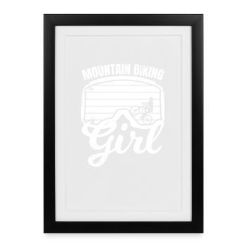 Fille de VTT - Affiche encadrée (27 × 37 cm) - noir - Devant