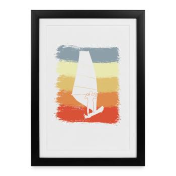 Vintage Windsurfers - Framed poster (27 × 37 cm) - black - Front