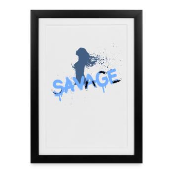 Sauvage - Affiche encadrée (27 × 37 cm) - noir - Devant