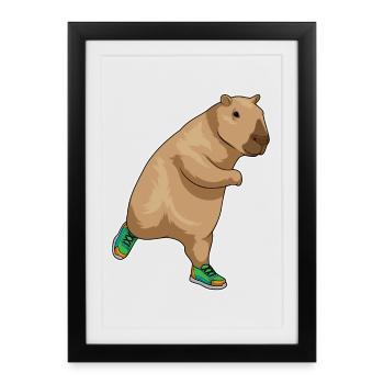 Capybara Jogger Jogging Sports - Framed poster (27 × 37 cm) - black - Front